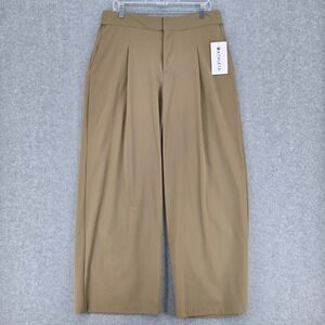 Athleta NEW Women 14 Pinnacle Trouser Wide Leg Cropped Pants Olive High Rise